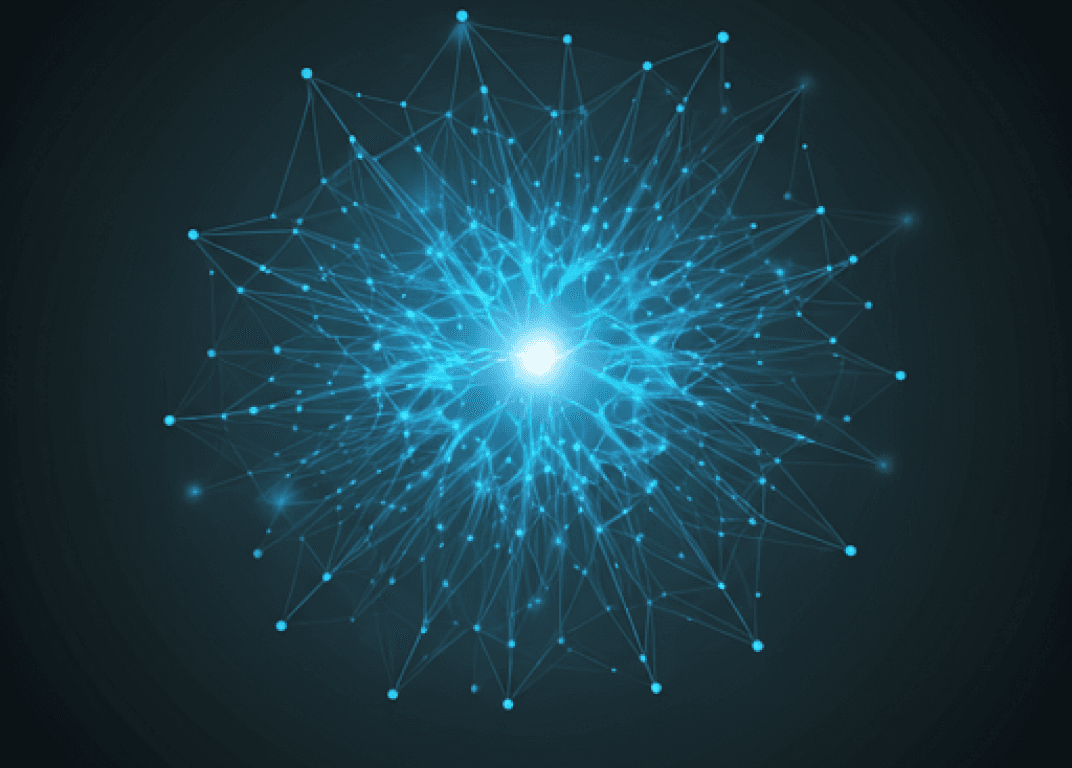 Abstract AI neural network visualization representing AI-driven solutions