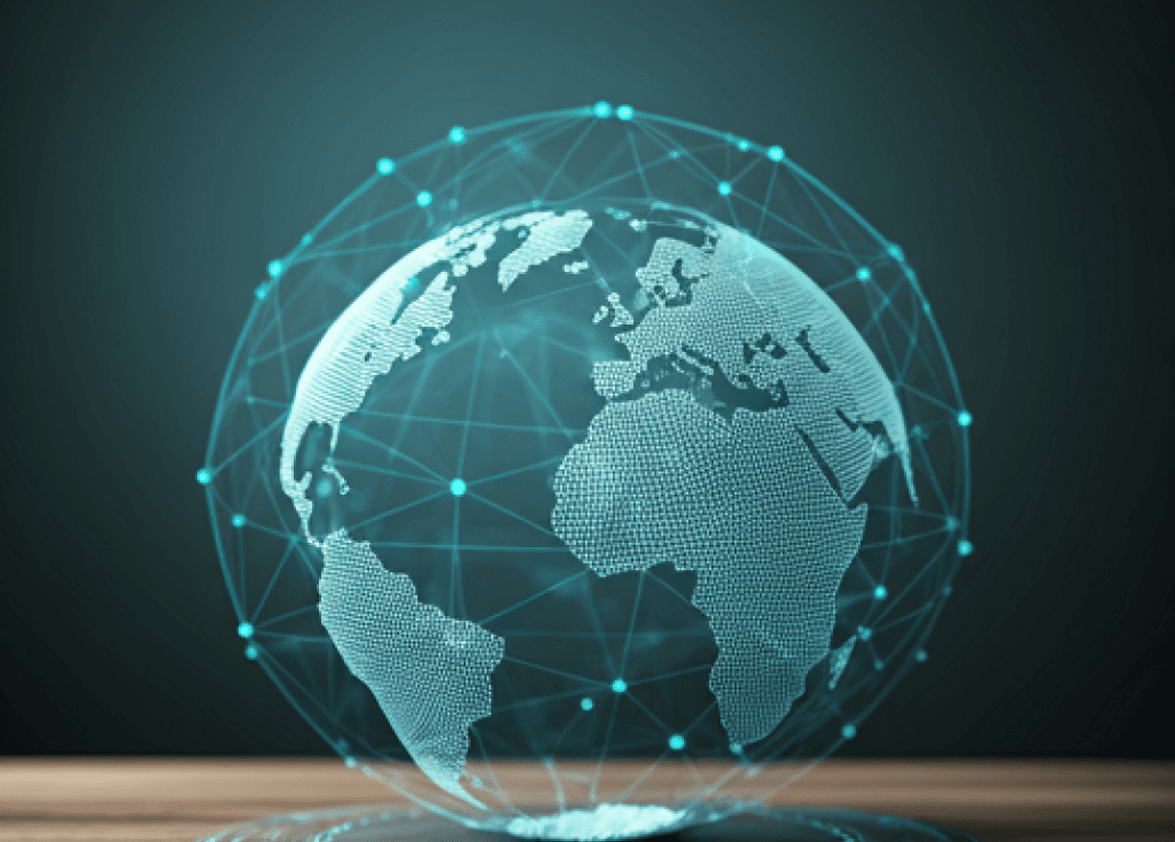Globe with network connections representing global cloud infrastructure