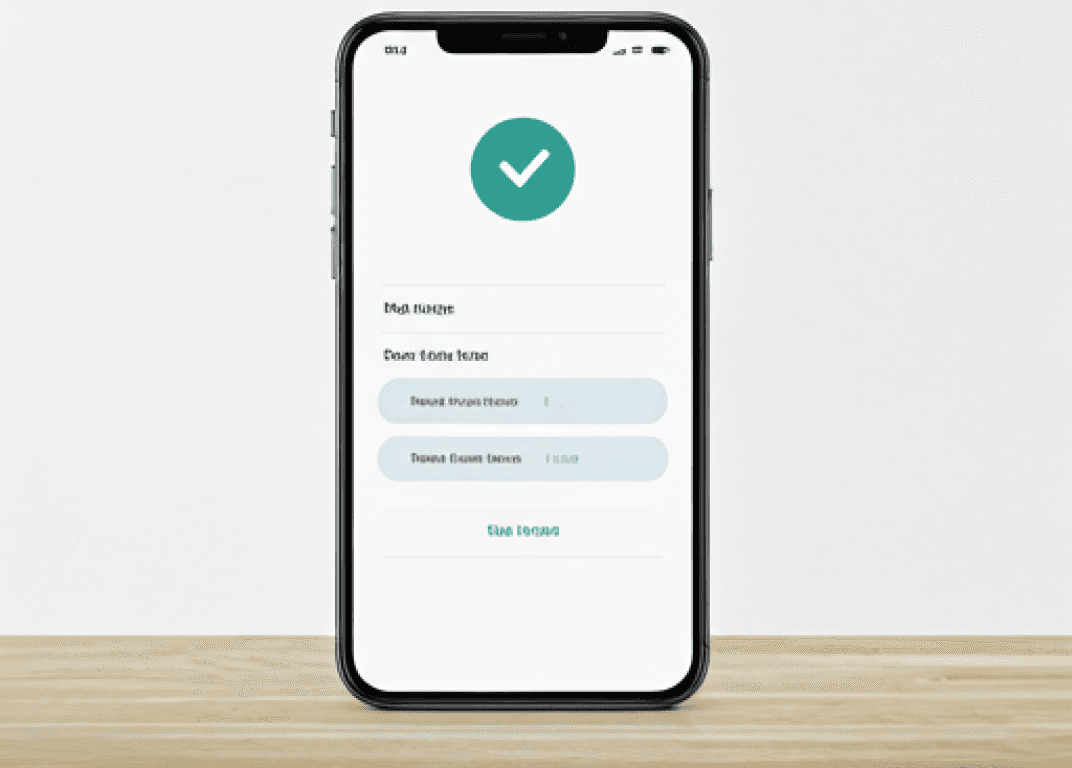 Mobile phone screen showing a modern application interface